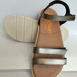Sandalia de transicion Caprone Plomo 2 velcros - Ohana Barefoot