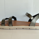Sandalia de transicion Caprone Plomo 2 velcros - Ohana Barefoot