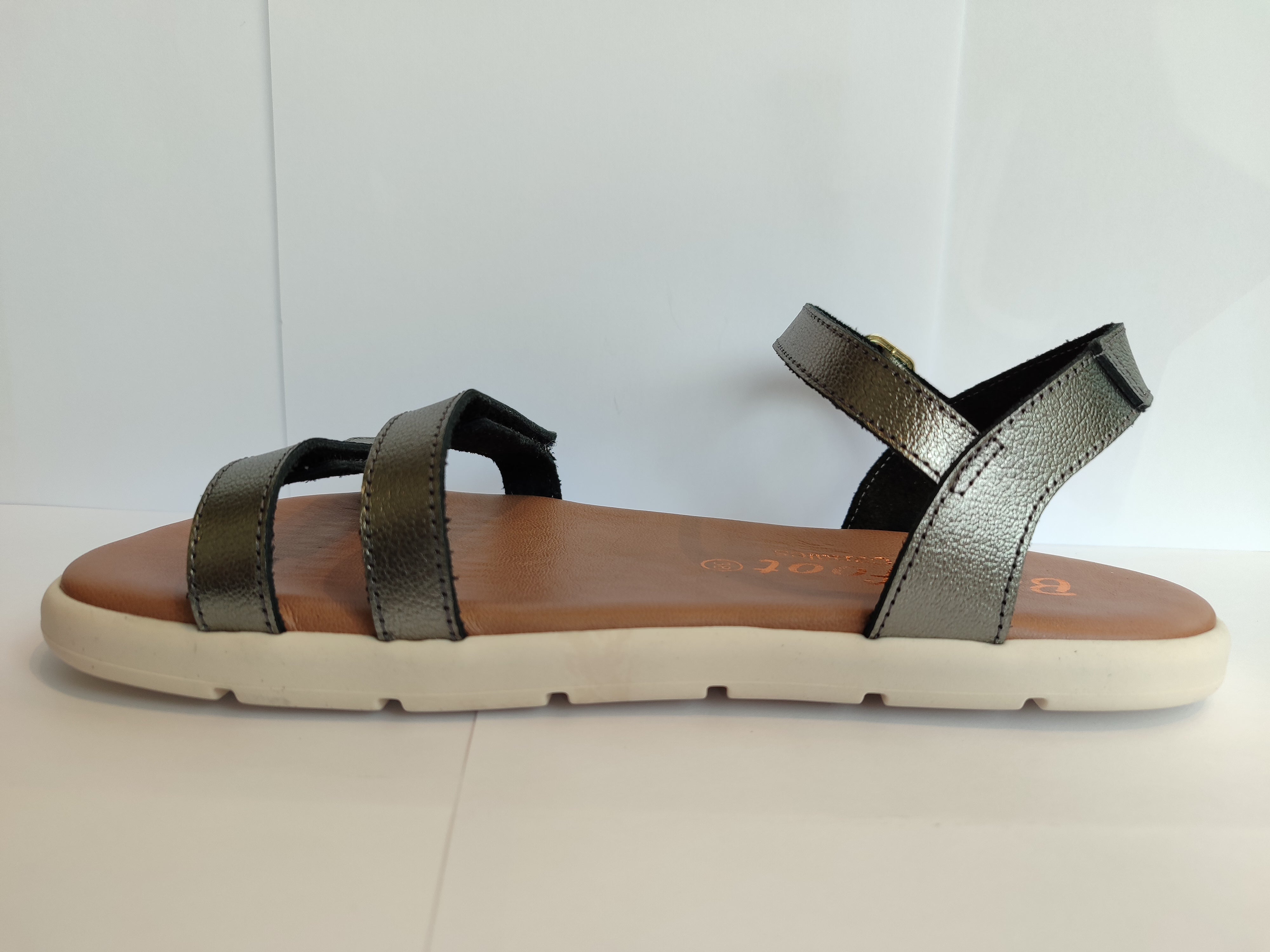 Sandalia de transicion Caprone Plomo 2 velcros - Ohana Barefoot