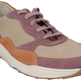 Deportiva respetuosa ADN serraje rosa/crudo/naranja - Ohana Barefoot