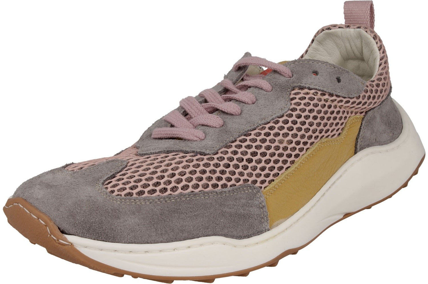 Deportiva respetuosa ADN serraje/gris/nude/mostaza - Ohana Barefoot