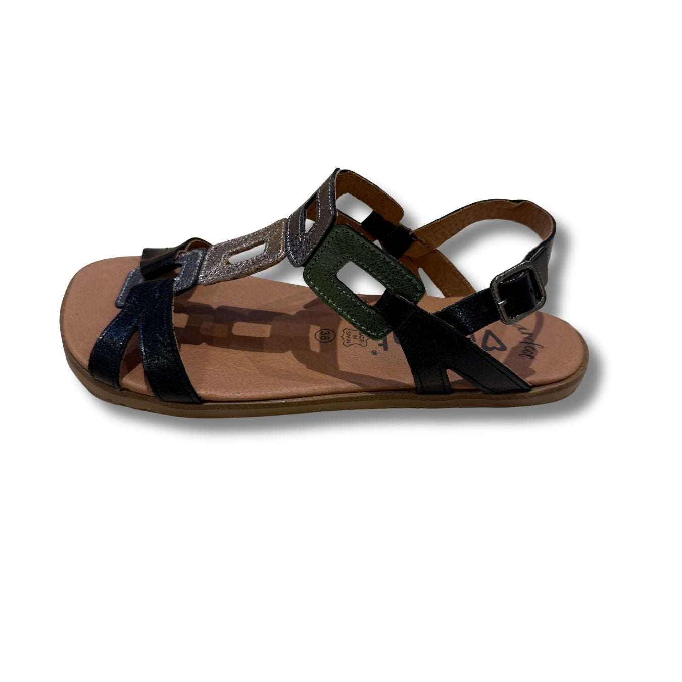 Sandalia barefoot Musa metalizado Negro Multi - Ohana Barefoot