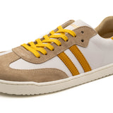 Deportiva barefoot 9028-XL horma ancha microfibra Arena/Blanco/Mostaza - Ohana Barefoot
