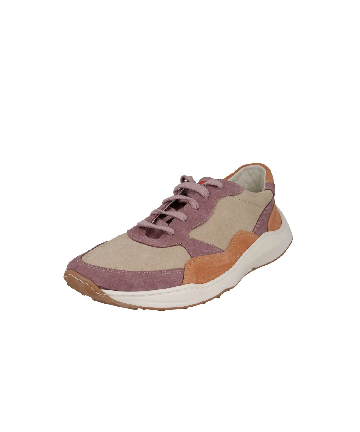 Deportiva respetuosa ADN serraje rosa/crudo/naranja - Ohana Barefoot