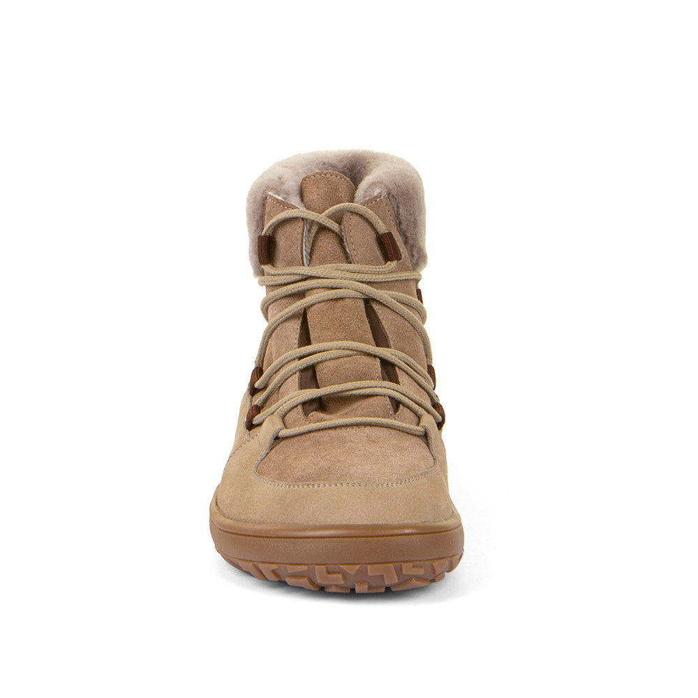 Bota barefoot Furry W Up Taupe con membrana TEX - Ohana Barefoot