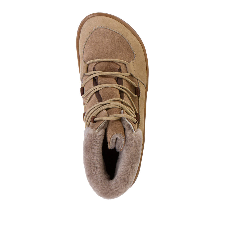 Bota barefoot Furry W Up Taupe con membrana TEX - Ohana Barefoot