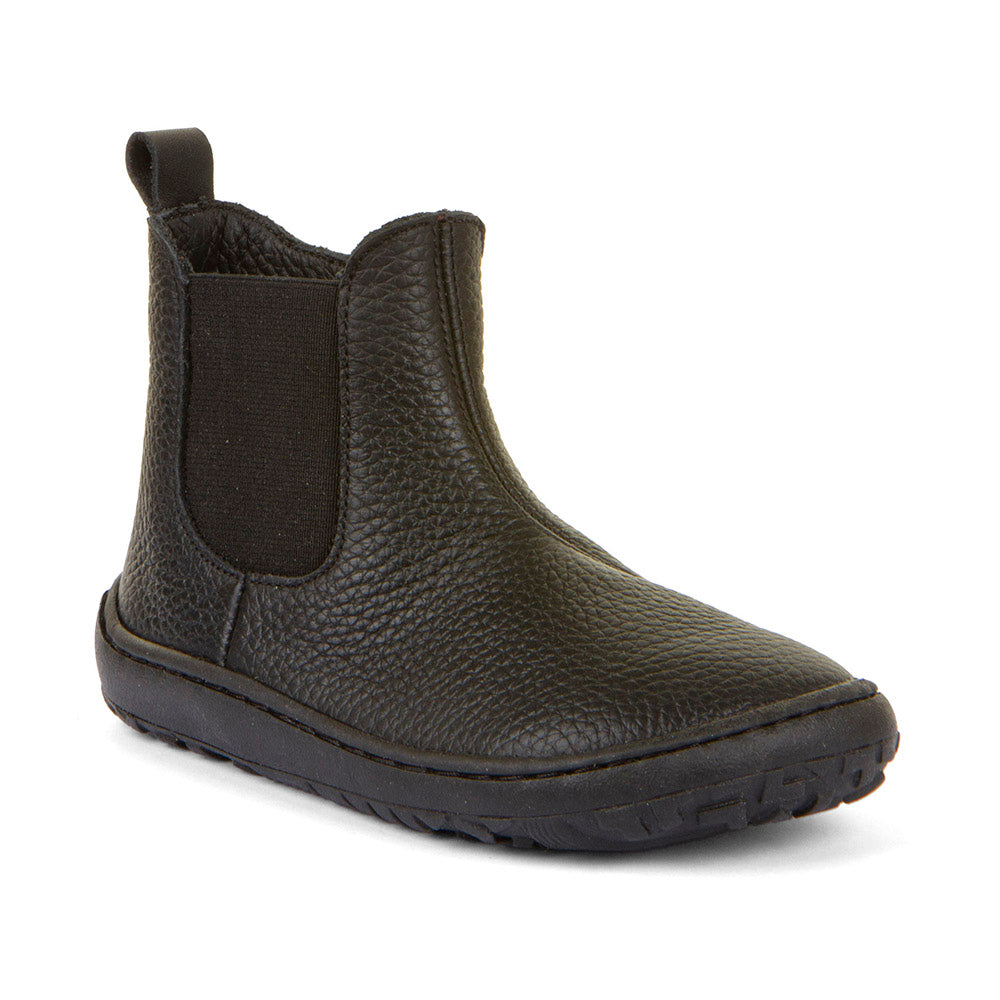 Botin barefoot Chelys Black de piel hidrofugada - Ohana Barefoot