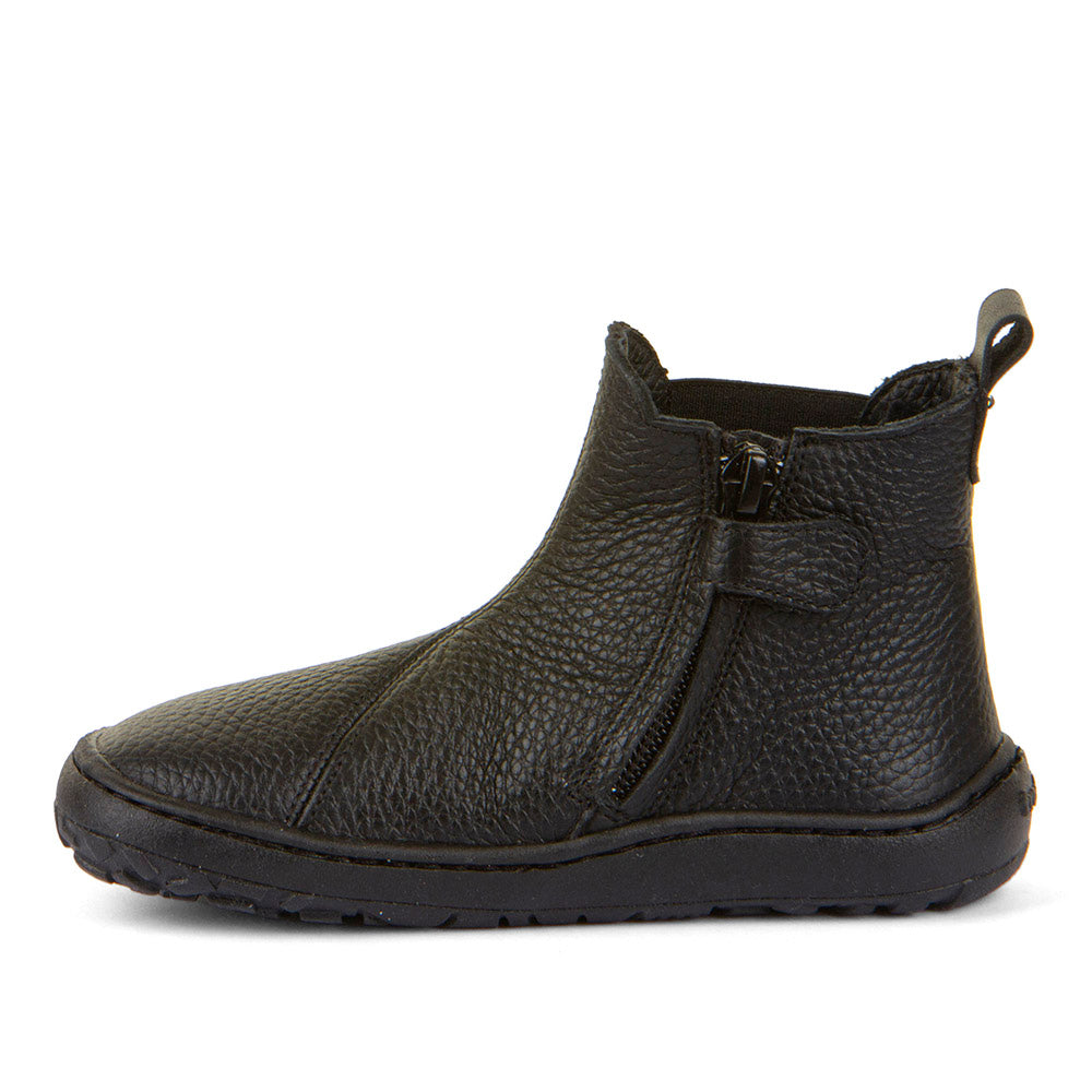 Botin barefoot Chelys Black de piel hidrofugada - Ohana Barefoot