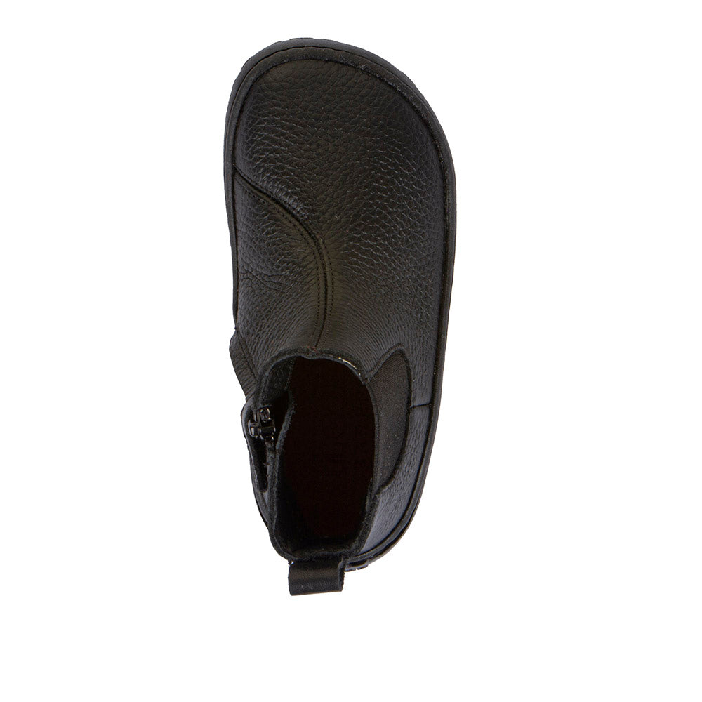 Botin barefoot Chelys Black de piel hidrofugada - Ohana Barefoot