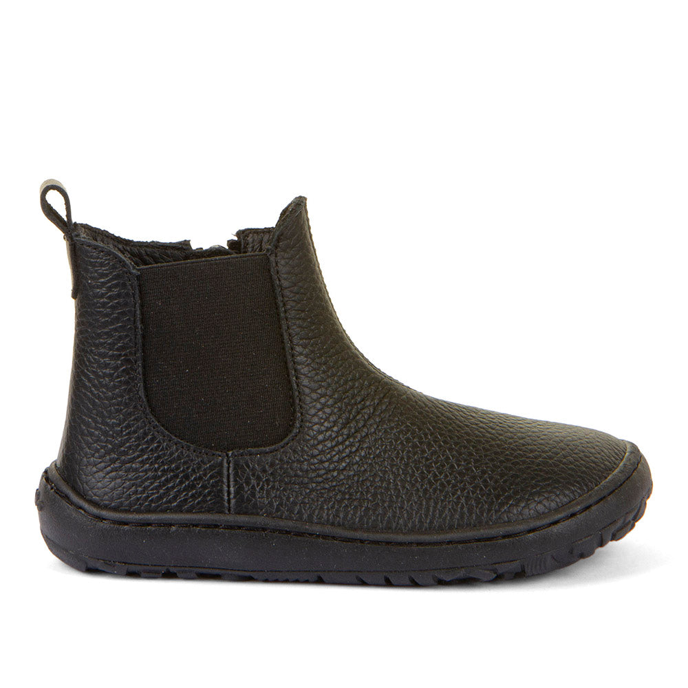 Botin barefoot Chelys Black de piel hidrofugada - Ohana Barefoot