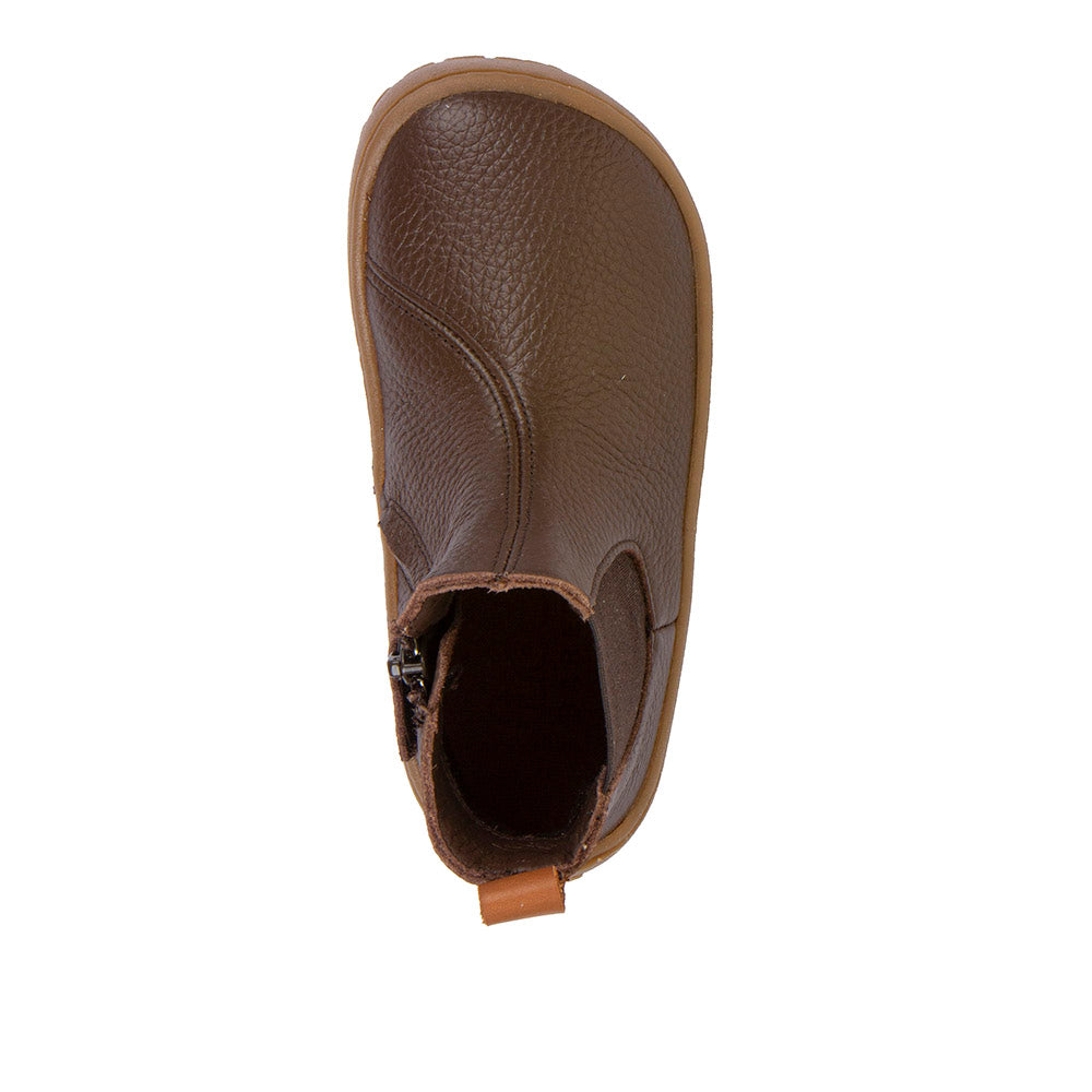Botin barefoot Chelys Brown de piel hidrofugada - Ohana Barefoot