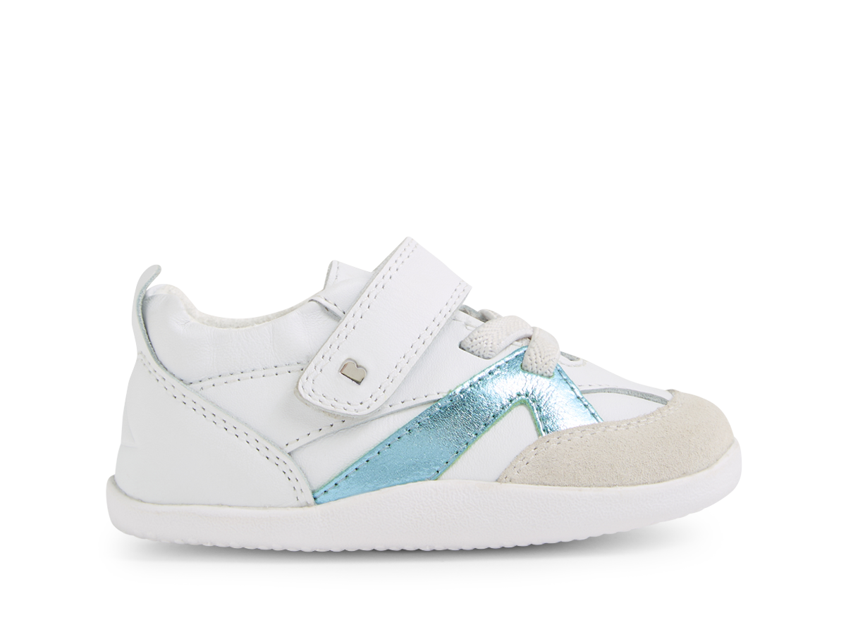 Zapatilla respetuosa primeros pasos Chase White-Jelly mint - Ohana Barefoot