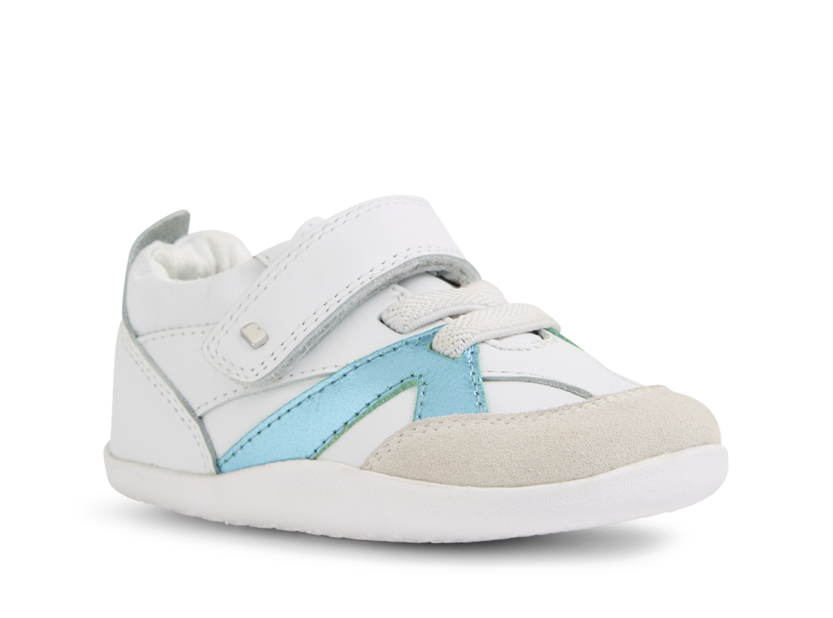 Zapatilla respetuosa primeros pasos Chase White-Jelly mint - Ohana Barefoot
