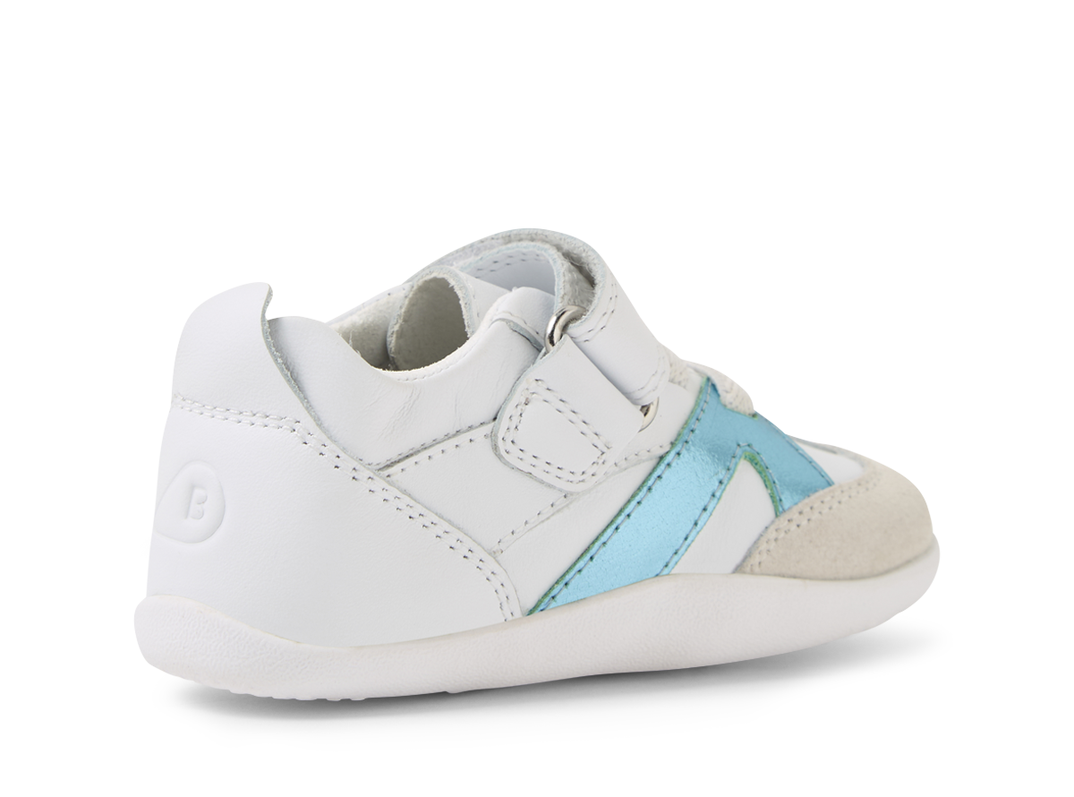 Zapatilla respetuosa primeros pasos Chase White-Jelly mint - Ohana Barefoot