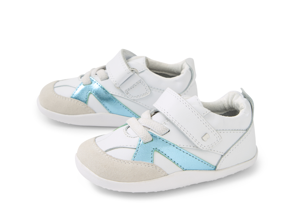 Zapatilla respetuosa primeros pasos Chase White-Jelly mint - Ohana Barefoot