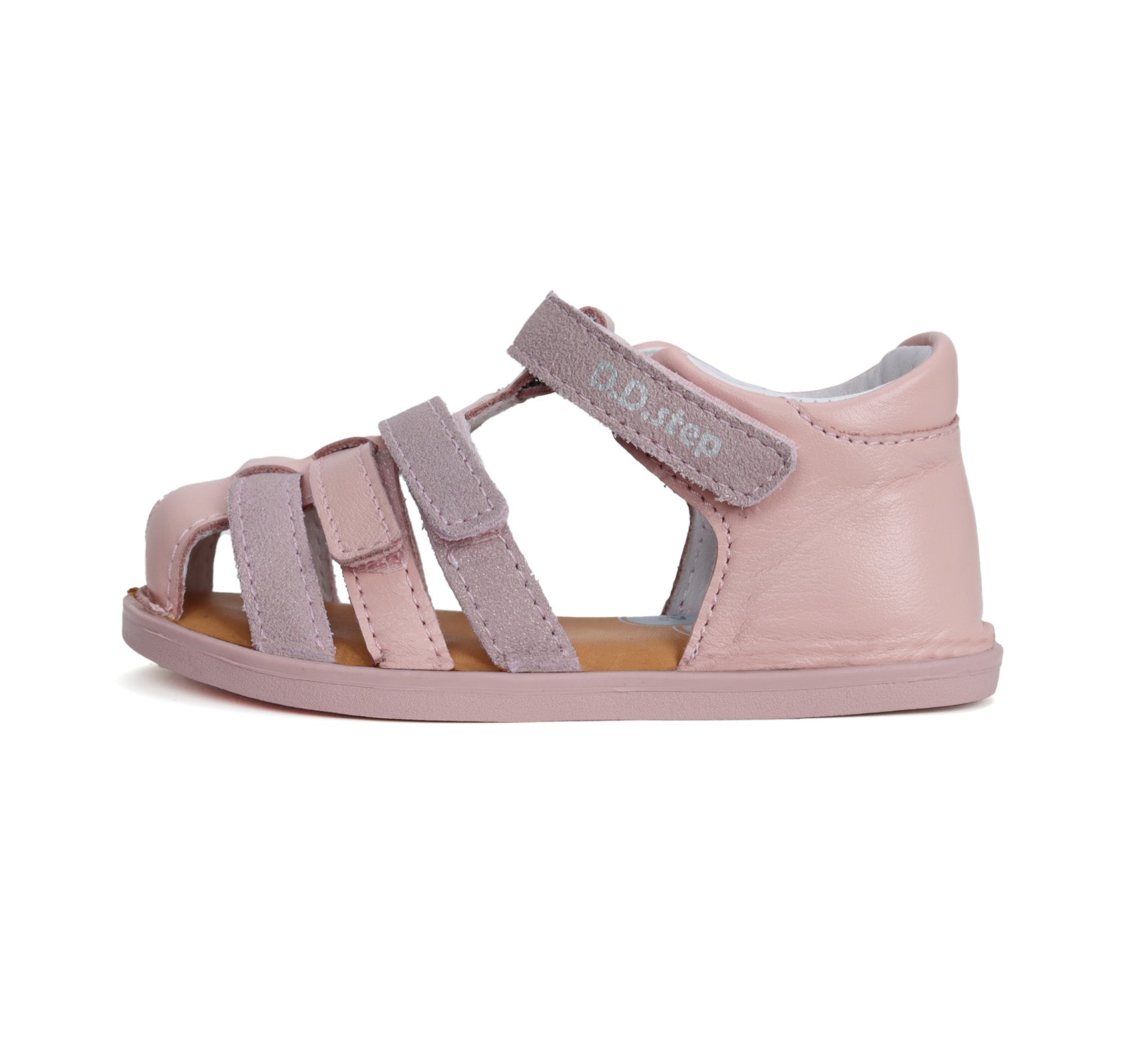 Sandalia respetuosa de piel en Rosa - Ohana Barefoot
