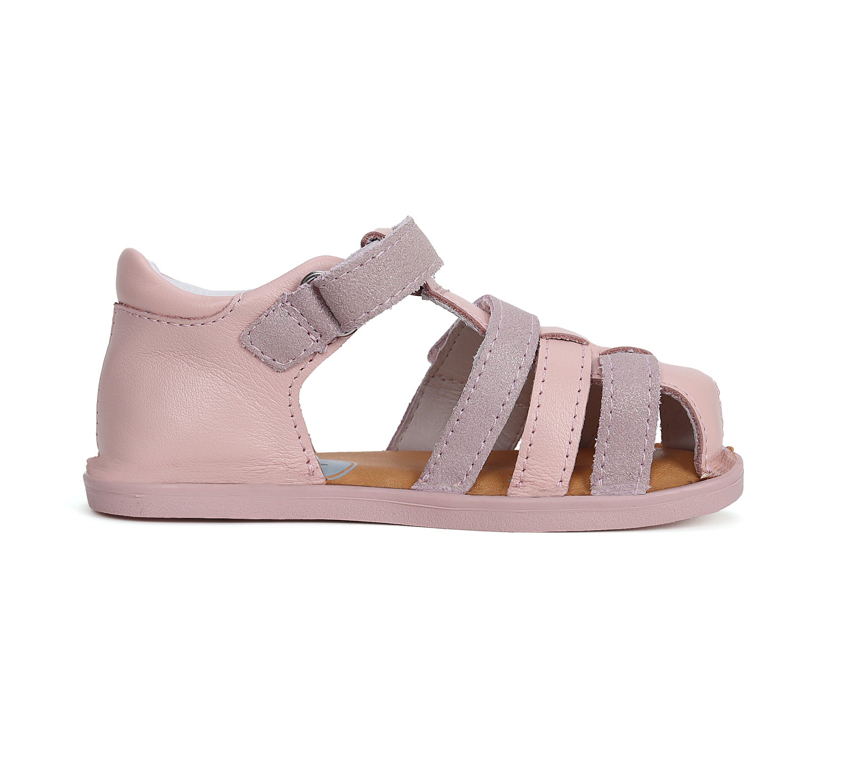 Sandalia respetuosa de piel en Rosa - Ohana Barefoot