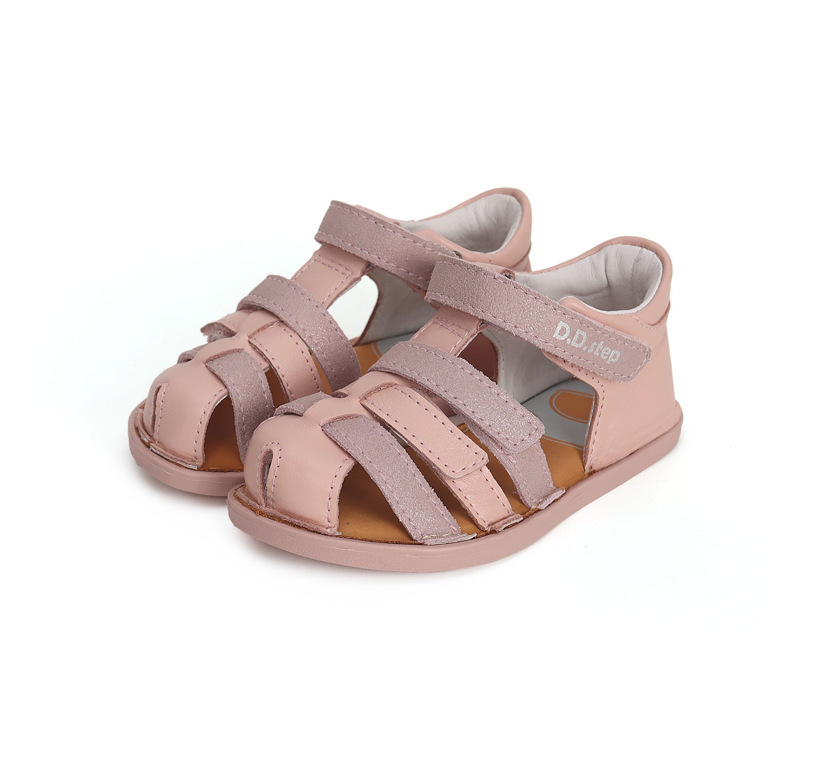 Sandalia respetuosa de piel en Rosa - Ohana Barefoot