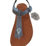 Sandalia respetuosa de piel en color Gris