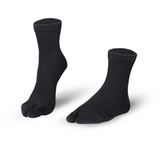 Calcetines de dedos Tabi negro de caña media