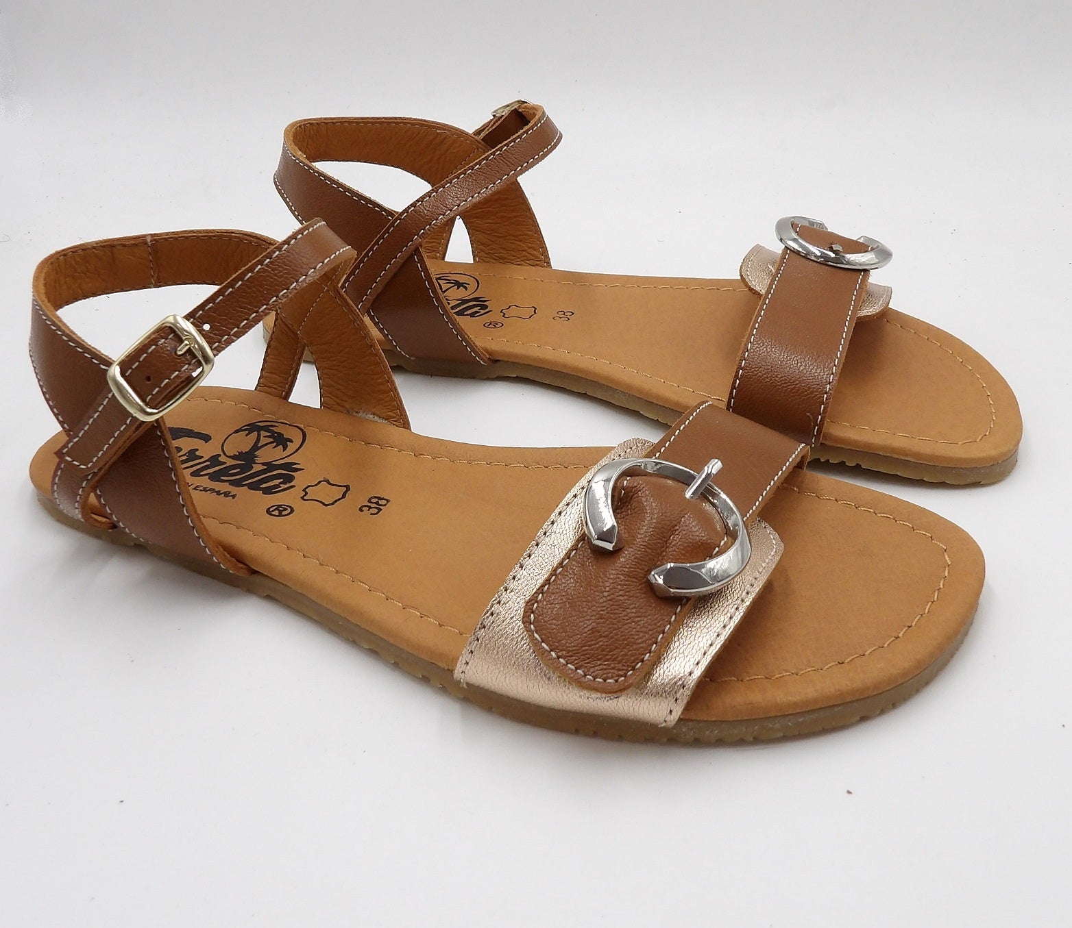 Sandalia barefoot Tabarca cuero/metalizado - Ohana Barefoot