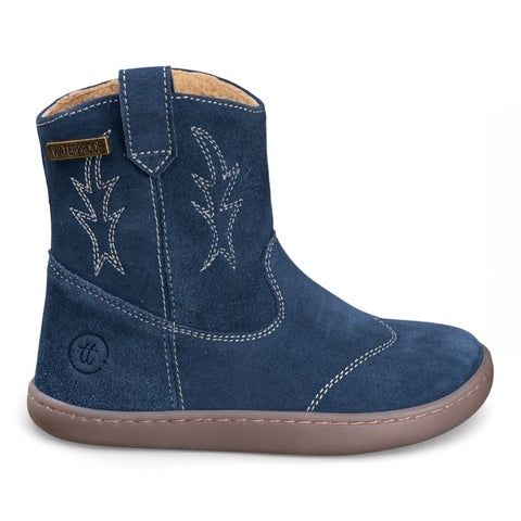 Bota campera barefoot infantil Azul con membrana TEX - Ohana Barefoot