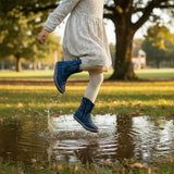 Bota campera barefoot infantil Azul con membrana TEX