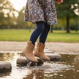 Bota campera barefoot infantil Camel con membrana TEX