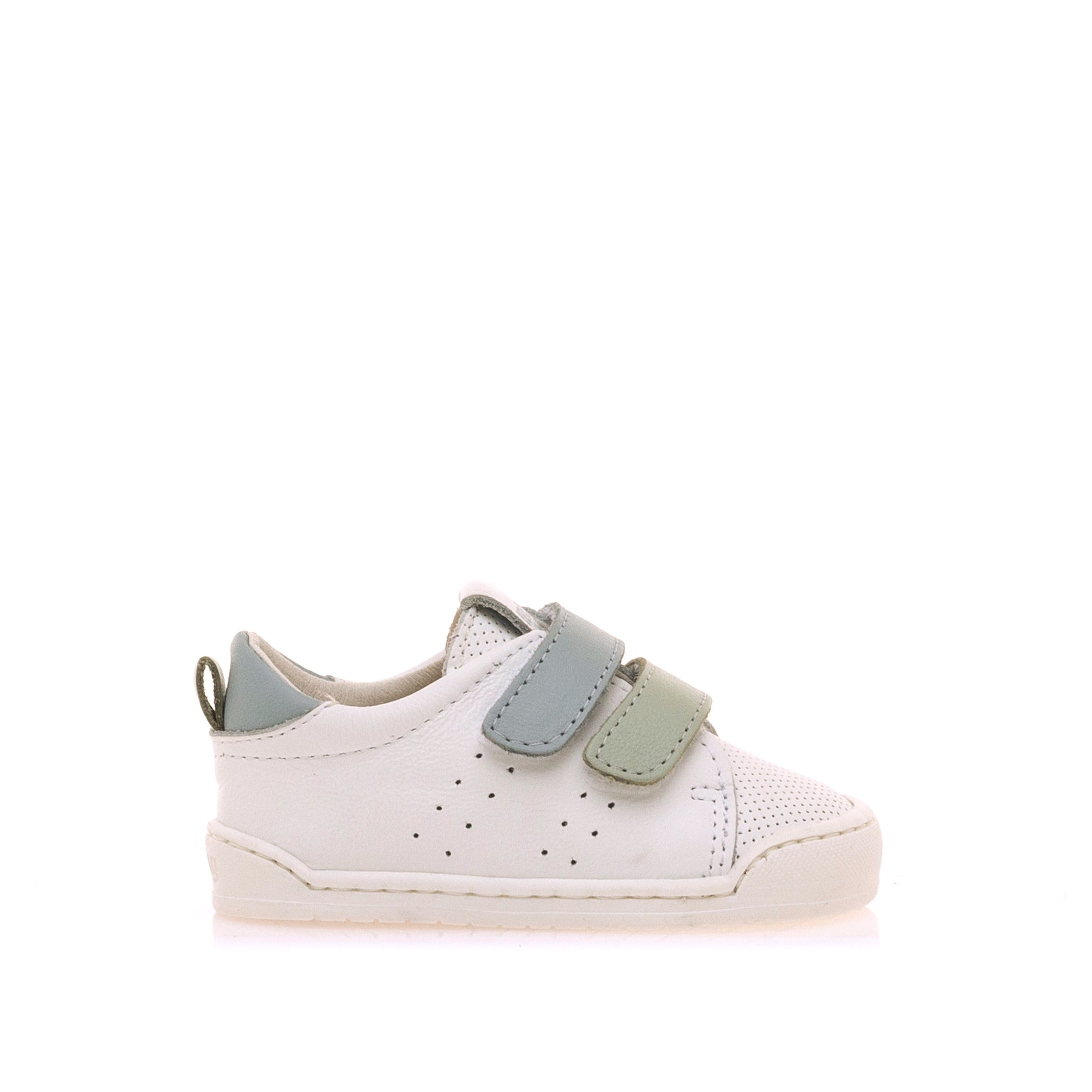 Zapatilla respetuosa primeros pasos Blanco /Celeste/ Aguamarina - Ohana Barefoot