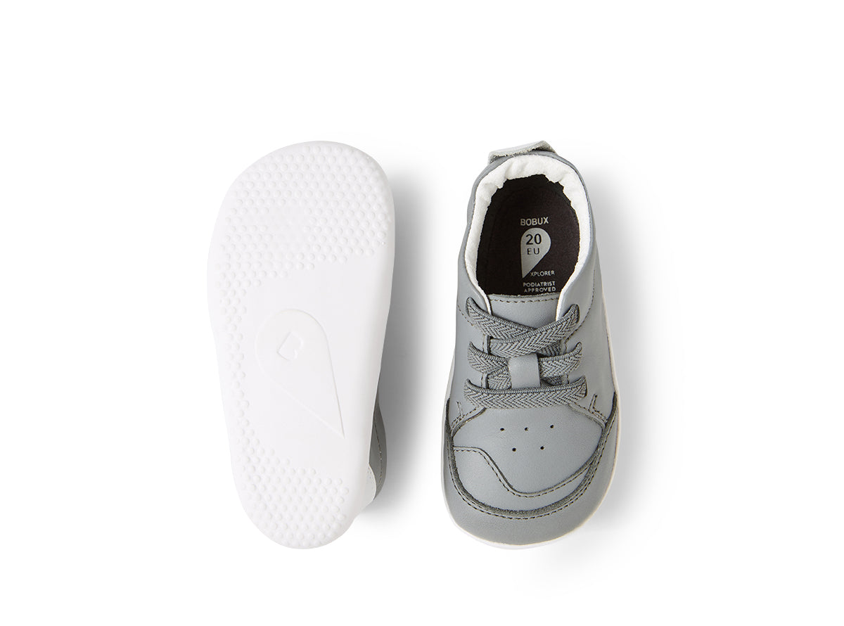 Zapato respetuoso para primeros pasos Bobux Xplorer Sport Gris - Ohana Barefoot