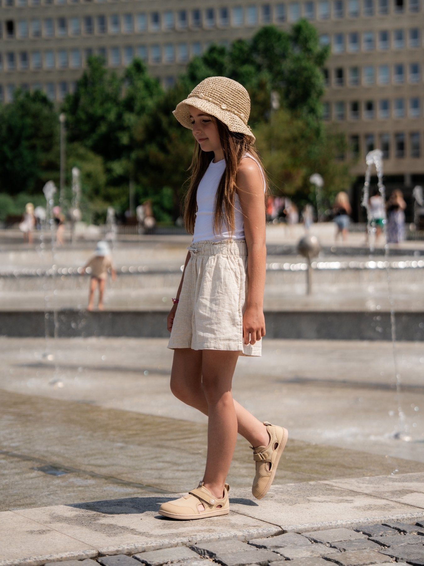 Sandalia respetuosa Zest Kids Beige - Ohana Barefoot