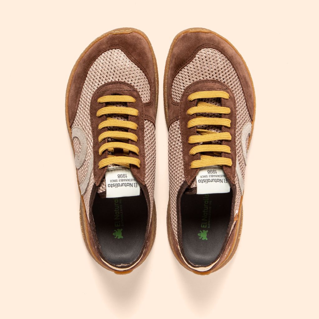 Zapatilla respetuosa multi material Chocolate Oroel - Ohana Barefoot