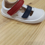Sandalia respetuoso infantil Blanco/Navy/ Rojo con puntera cerrada