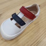 Sandalia respetuoso infantil Blanco/Navy/ Rojo con puntera cerrada
