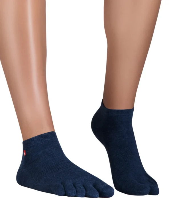 Calcetines de dedos de deporte / tiempo libre con tecnologia Coolmax AZUL -KNITIDO