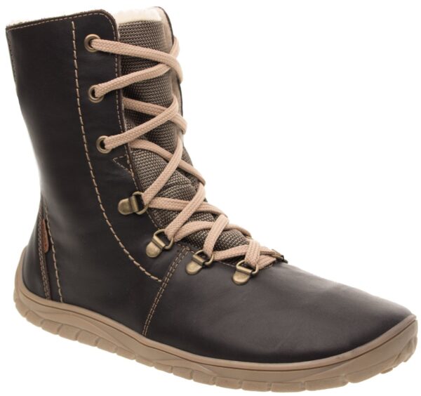 BOTA RESPETUOSA BAREFOOT FARE BARE MARRON CON BORREGUITO Y MEMBRANA IMPERMEABLE - Imagen 2