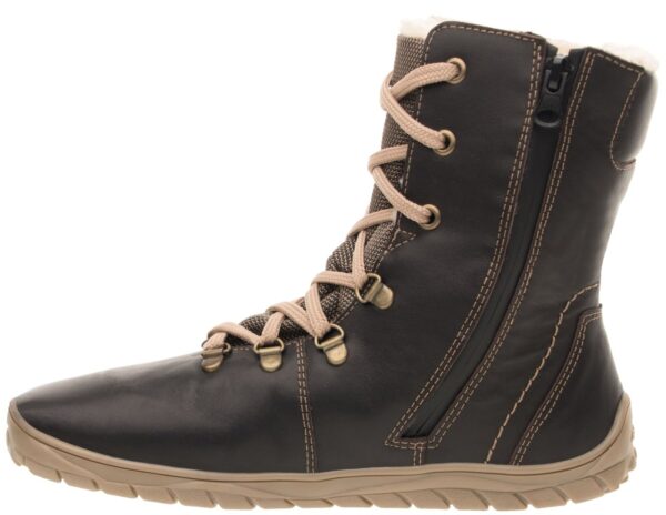 BOTA RESPETUOSA BAREFOOT FARE BARE MARRON CON BORREGUITO Y MEMBRANA IMPERMEABLE - Imagen 3