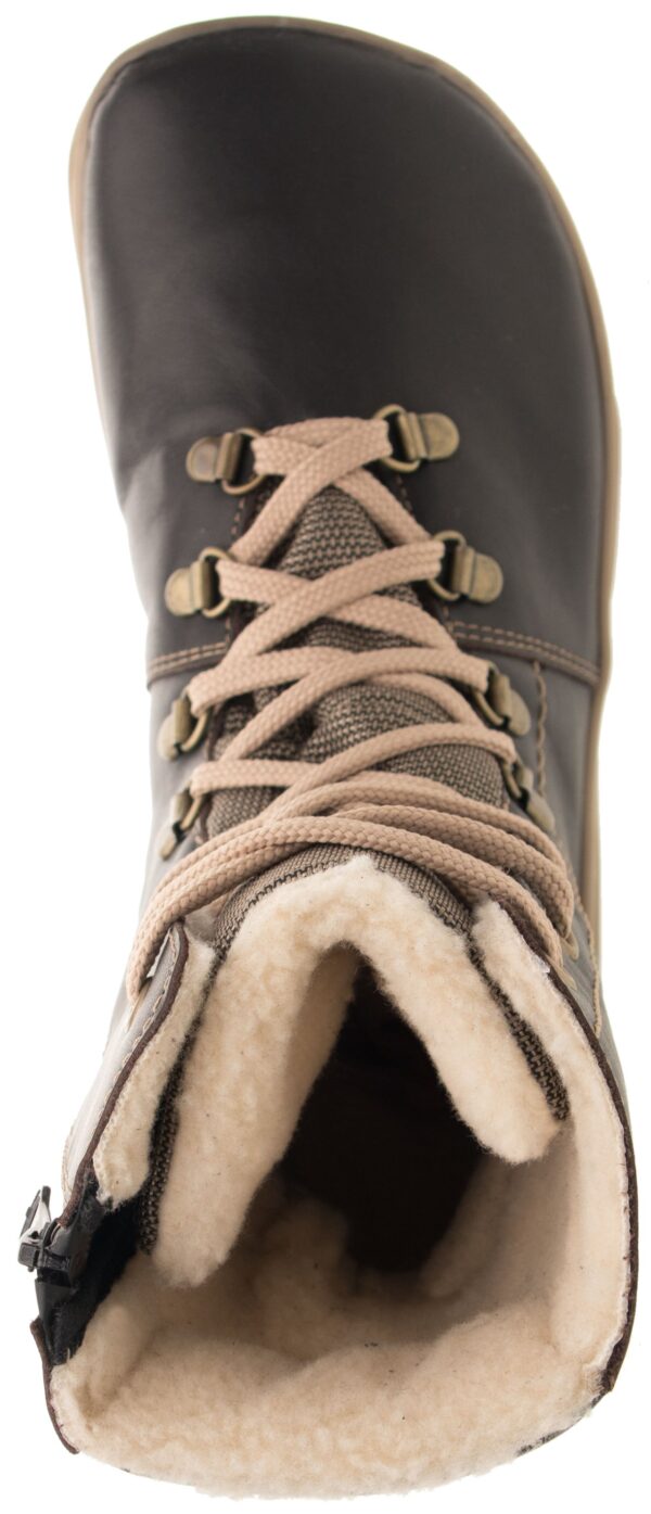 BOTA RESPETUOSA BAREFOOT FARE BARE MARRON CON BORREGUITO Y MEMBRANA IMPERMEABLE - Imagen 4