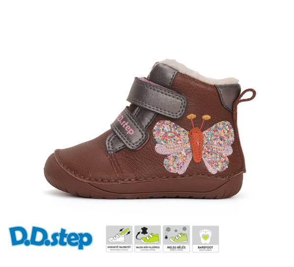 BOTA RESPETUOSA CON BORREGUITO COLOR CHOCOLATE DDSTEP MARIPOSA W070-42522A
