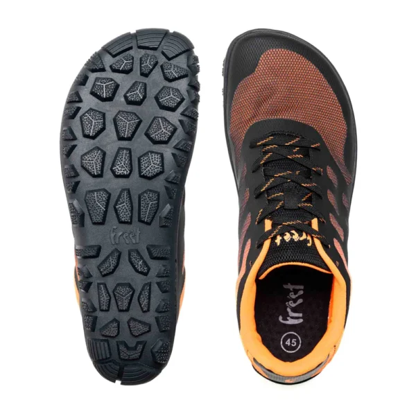 ZAPATILLAS BAREFOOT FREET CALVER 2 BLACK/ORANGE - Imagen 2