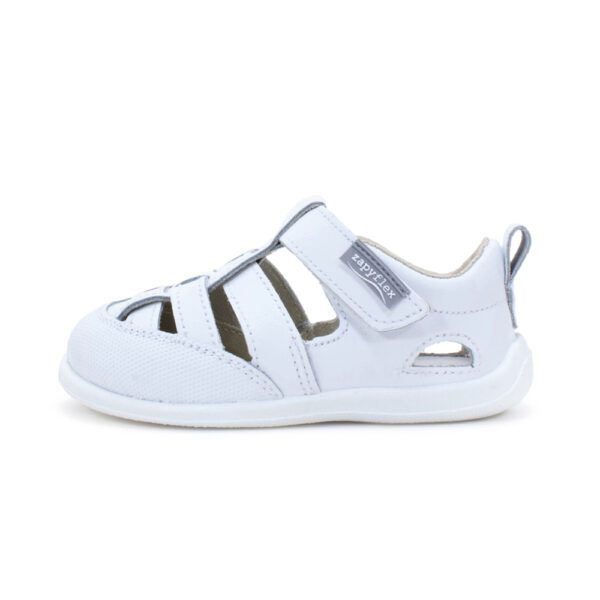 SANDALIA RESPETUOSA DE PIEL ZAPYFLEX BLANCO 3 TIRAS - Imagen 2