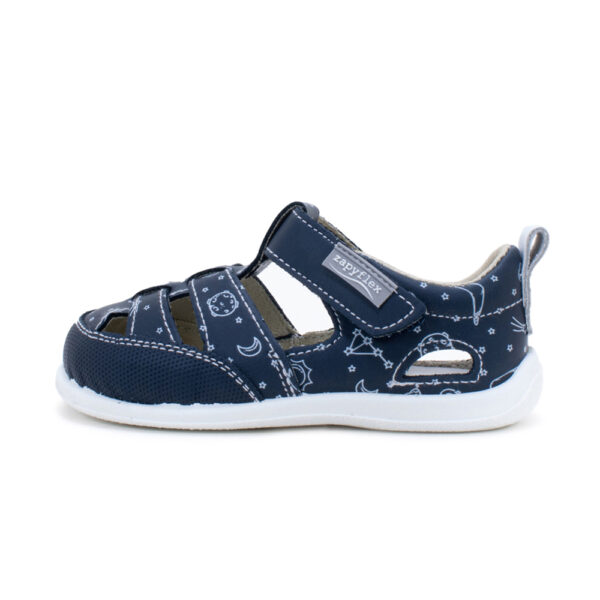 SANDALIA RESPETUOSA DE PIEL ZAPYFLEX ESPINO NAVY 2 TIRAS - Imagen 2