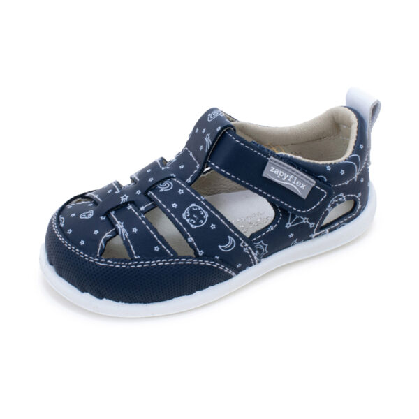 SANDALIA RESPETUOSA DE PIEL ZAPYFLEX ESPINO NAVY 2 TIRAS