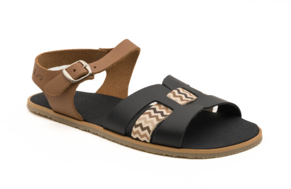 SANDALIA RESPETUOSA BOX/ARROW NEGRO Y MARRON DE FLEXINENS