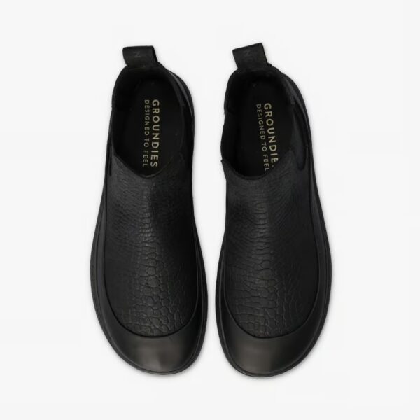 BOTIN BAREFOOT MUJER SIENA BLACK CROCO DE GROUNDIES - Imagen 5