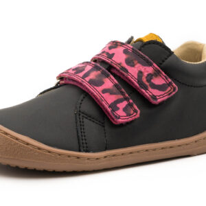 BOTA RESPETUOSA FLEXINENS SALVAJE NEGRO CON LEOPARDO FUCSIA