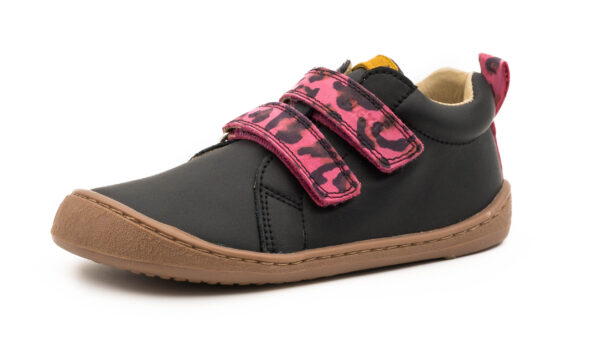 BOTA RESPETUOSA FLEXINENS SALVAJE NEGRO CON LEOPARDO FUCSIA