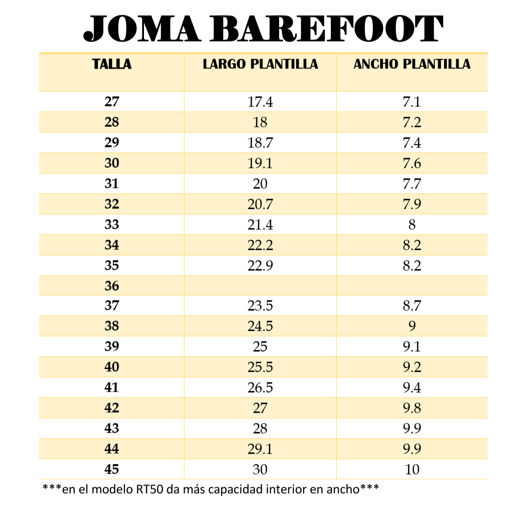 DEPORTIVA JOMA BAREFOOT RT50 2503 CAQUI - Imagen 5
