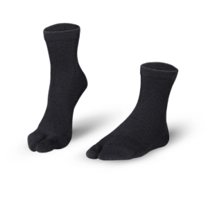 CALCETINES DE DEDOS TABI NEGRO DE CAÑA MEDIA DE KNITIDO